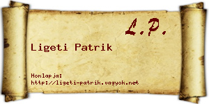 Ligeti Patrik névjegykártya